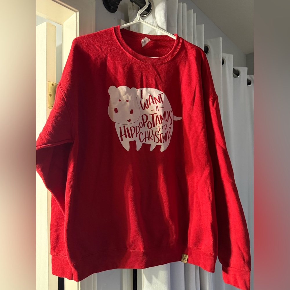 Red Hippo Christmas Shirt